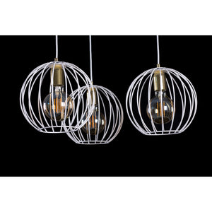 Lampadario Contemporaneo Omoikane Acciaio Bianco 3 Luci E27 Ip20