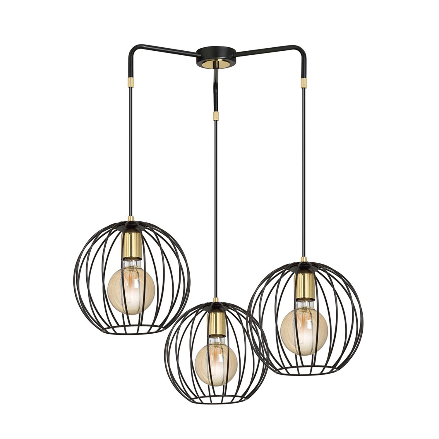 Lampadario Contemporaneo Omoikane Acciaio Nero 3 Luci E27 Ip20