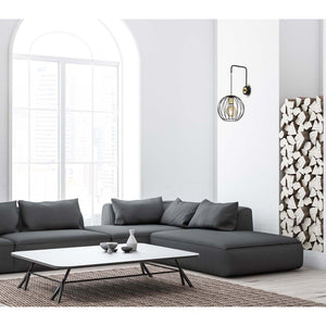 Applique Contemporaneo Omoikane Acciaio Nero 1 Luce E27 Ip20