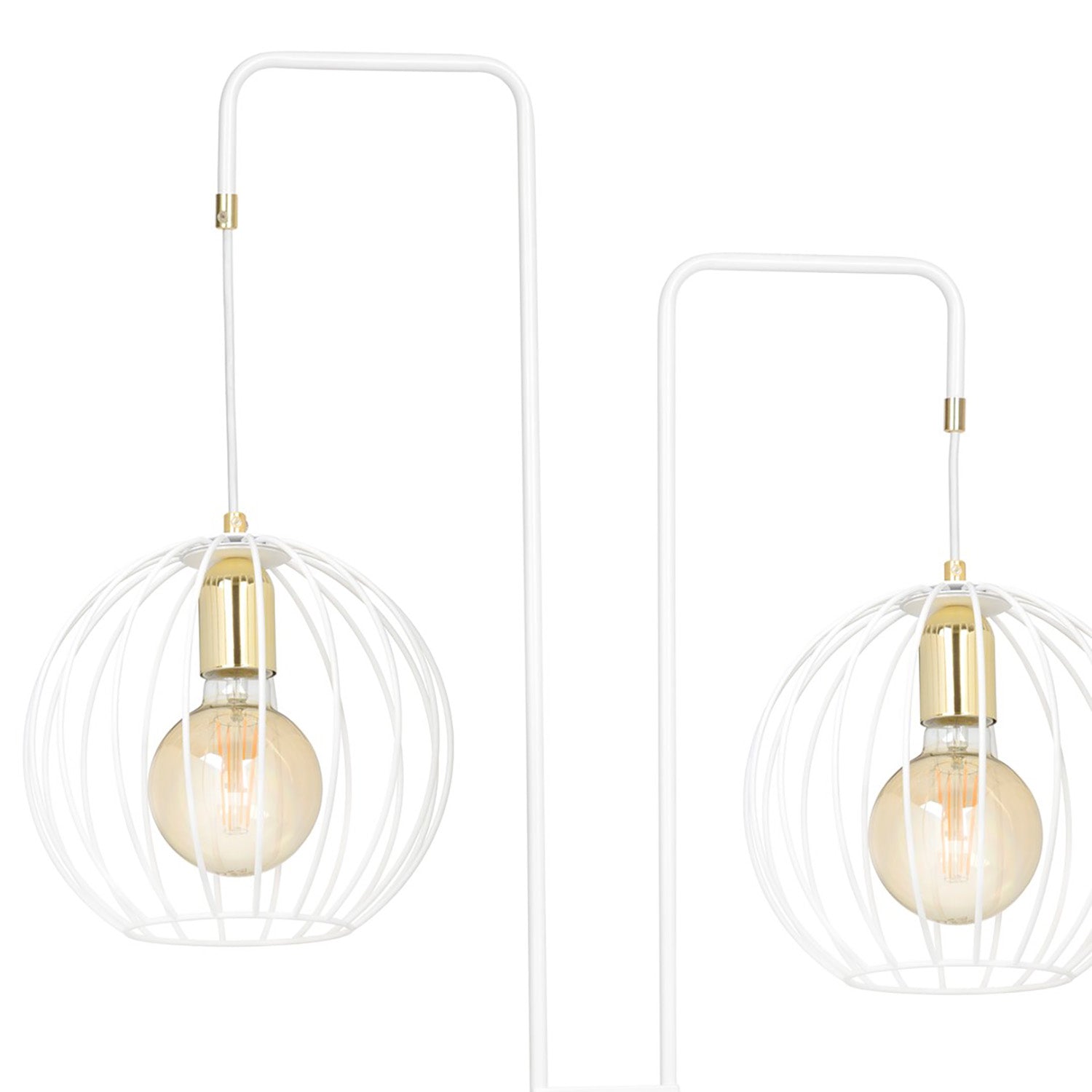 Piantana Contemporaneo Omoikane Acciaio Bianco 2 Luci E27 Ip20