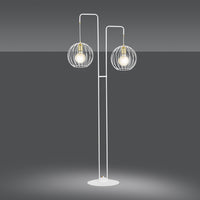 Piantana Contemporaneo Omoikane Acciaio Bianco 2 Luci E27 Ip20