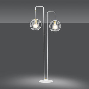 Piantana Contemporaneo Omoikane Acciaio Bianco 2 Luci E27 Ip20