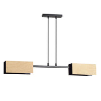 Lampadario Minimal Sarutahiko Acciaio Nero 2 Luci E27 Ip20