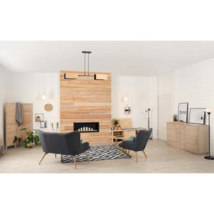 Lampadario Minimal Sarutahiko Acciaio Nero 2 Luci E27 Ip20