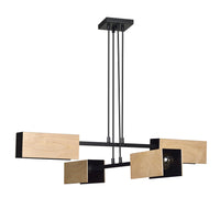 Lampadario Minimal Sarutahiko Acciaio Nero 4 Luci E27 Ip20