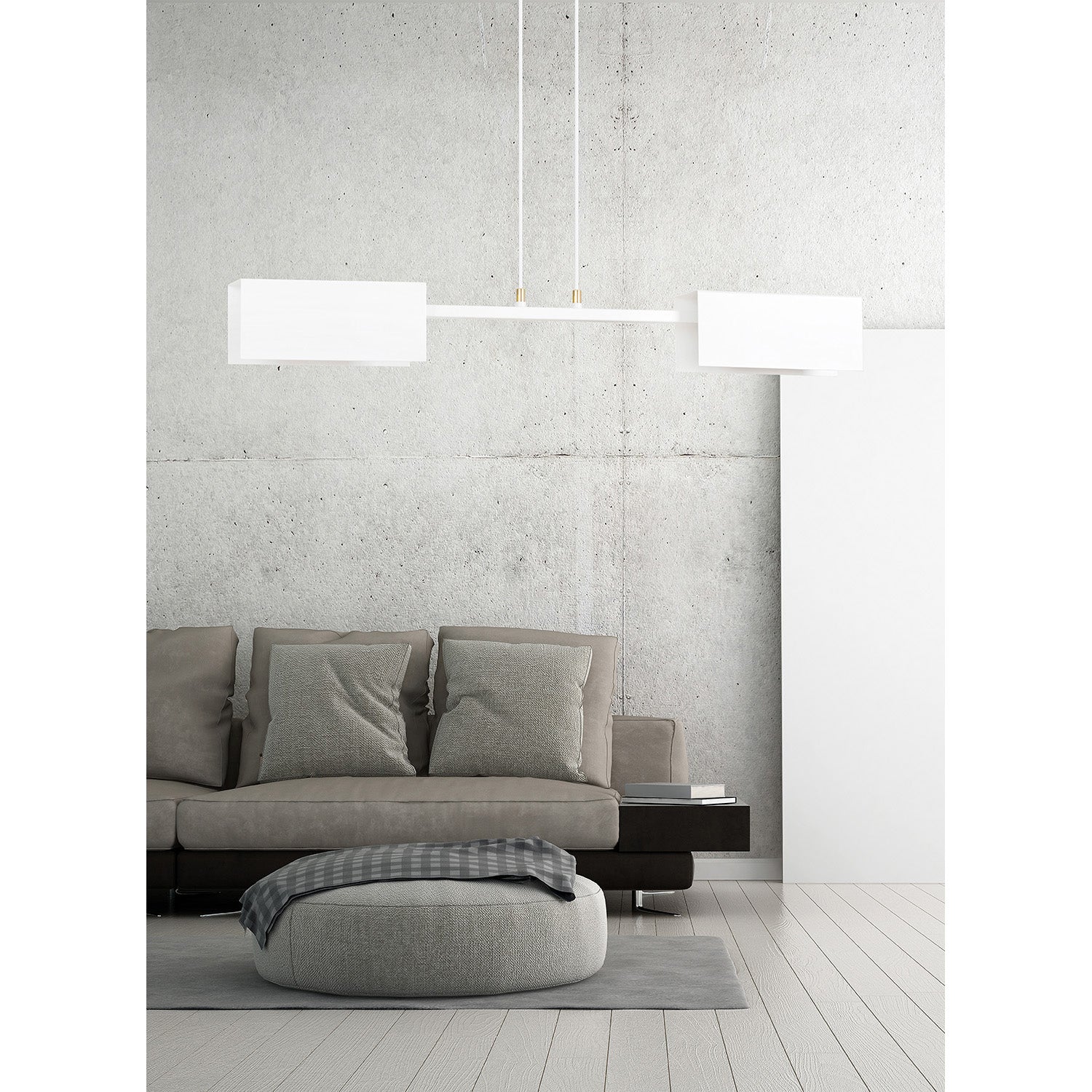 Lampadario Minimal Yuhuang Acciaio Bianco 2 Luci E27 Ip20