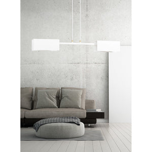 Lampadario Minimal Yuhuang Acciaio Bianco 2 Luci E27 Ip20