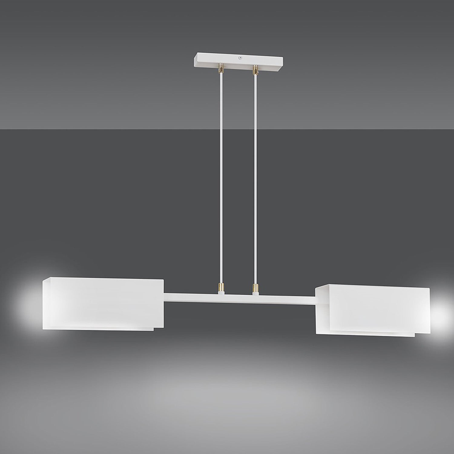 Lampadario Minimal Yuhuang Acciaio Bianco 2 Luci E27 Ip20