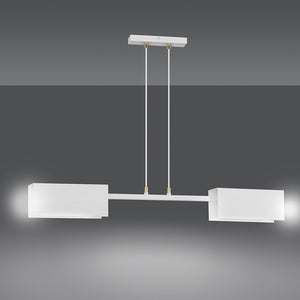 Lampadario Minimal Yuhuang Acciaio Bianco 2 Luci E27 Ip20