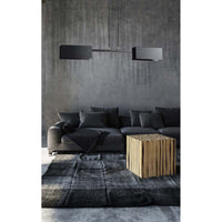 Lampadario Minimal Yuhuang Acciaio Nero 2 Luci E27 Ip20