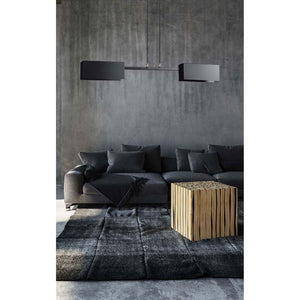 Lampadario Minimal Yuhuang Acciaio Nero 2 Luci E27 Ip20