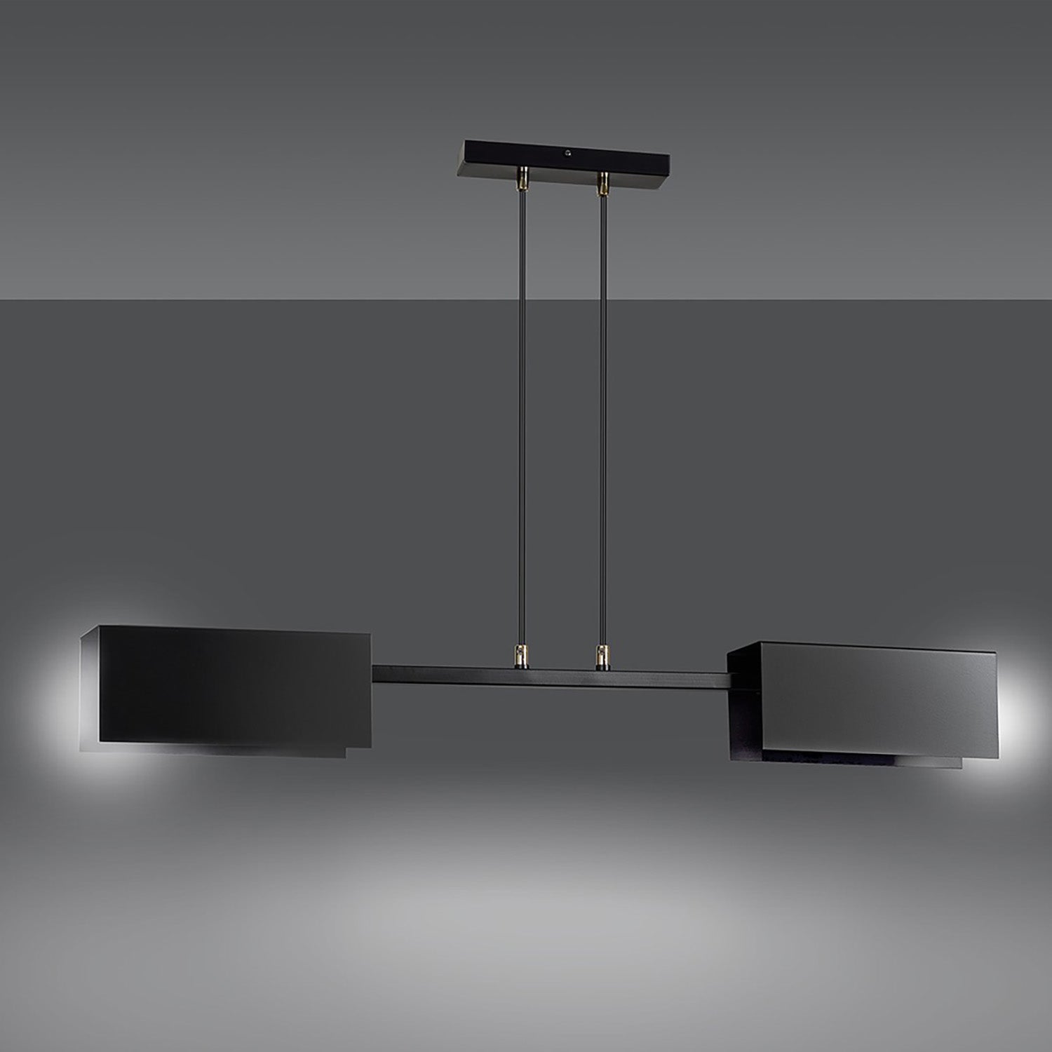Lampadario Minimal Yuhuang Acciaio Nero 2 Luci E27 Ip20