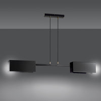 Lampadario Minimal Yuhuang Acciaio Nero 2 Luci E27 Ip20