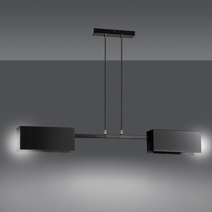 Lampadario Minimal Yuhuang Acciaio Nero 2 Luci E27 Ip20
