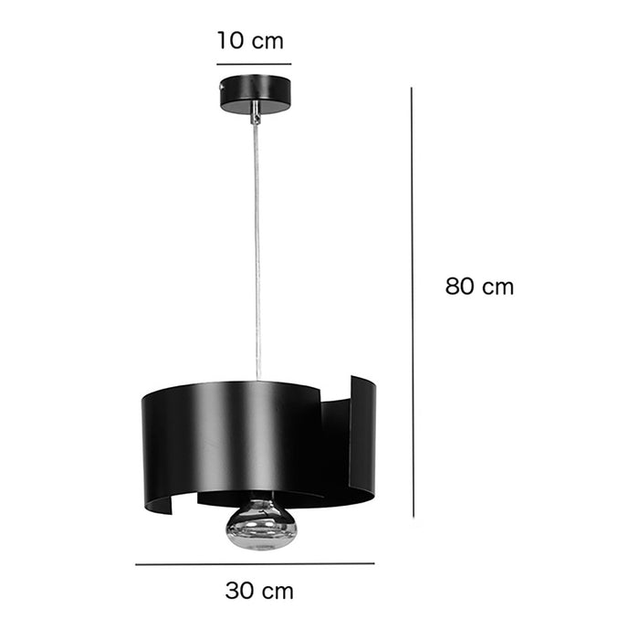 Sospensione Moderna 1 Luce Houyi In Acciao Nero E Cromo