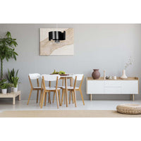 Sospensione Moderna 1 Luce Houyi In Acciao Nero E Cromo