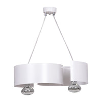 Lampadario Moderno 2 Luci Houyi In Acciao Bianco E Cromo