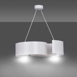 Lampadario Moderno 2 Luci Houyi In Acciao Bianco E Cromo