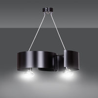 Lampadario Moderno 2 Luci Houyi In Acciao Nero E Cromo