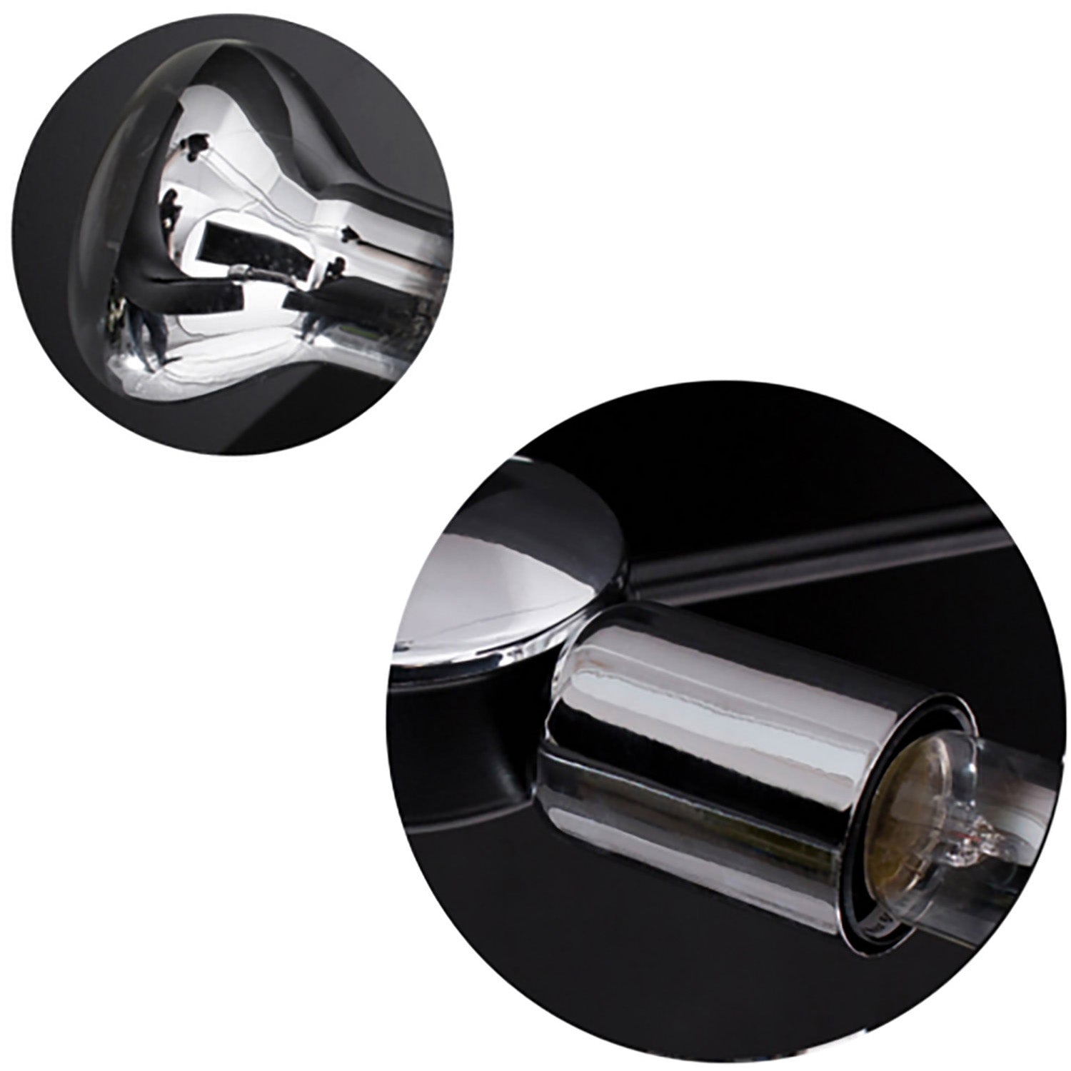 Lampadario Moderno 2 Luci Houyi In Acciao Nero E Cromo