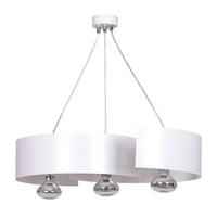 Lampadario Moderno 3 Luci Houyi In Acciao Bianco E Cromo
