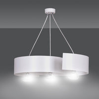 Lampadario Moderno 3 Luci Houyi In Acciao Bianco E Cromo