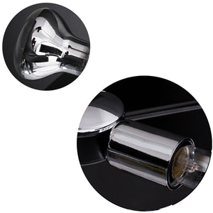 Lampadario Moderno 3 Luci Houyi In Acciao Nero E Cromo