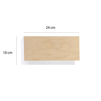 Applique 1 Luce Merlino In Acciaio Bianco Corpo Rettangolare E Legno Naturale