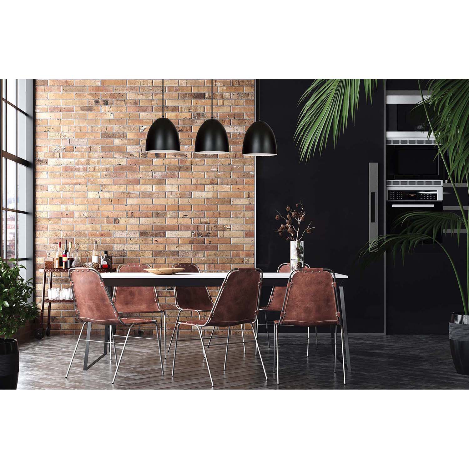 Lampadario 3 Luci Reartù In Acciaio Nero Con Cupole In Nero E Bianco