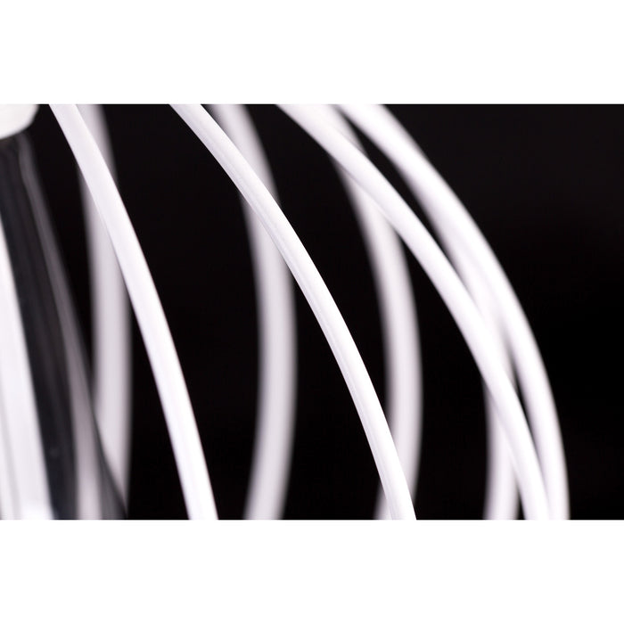 Sospensione 1 Luce Morgana Paralume A Gabbia In Acciaio Bianco E Legno Naturale