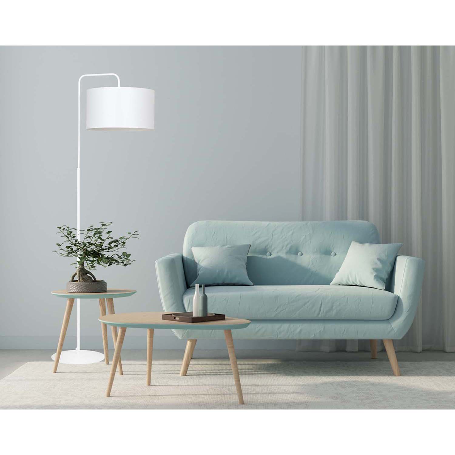 Piantana Contemporaneo Sigfrido Acciaio Bianco 1 Luce E27 Ip20