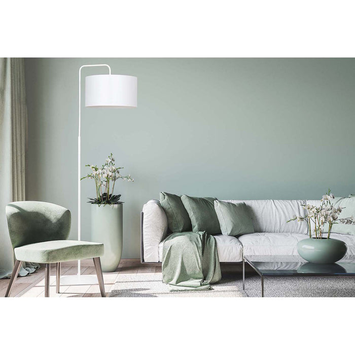 Piantana Contemporaneo Sigfrido Acciaio Bianco 1 Luce E27 Ip20