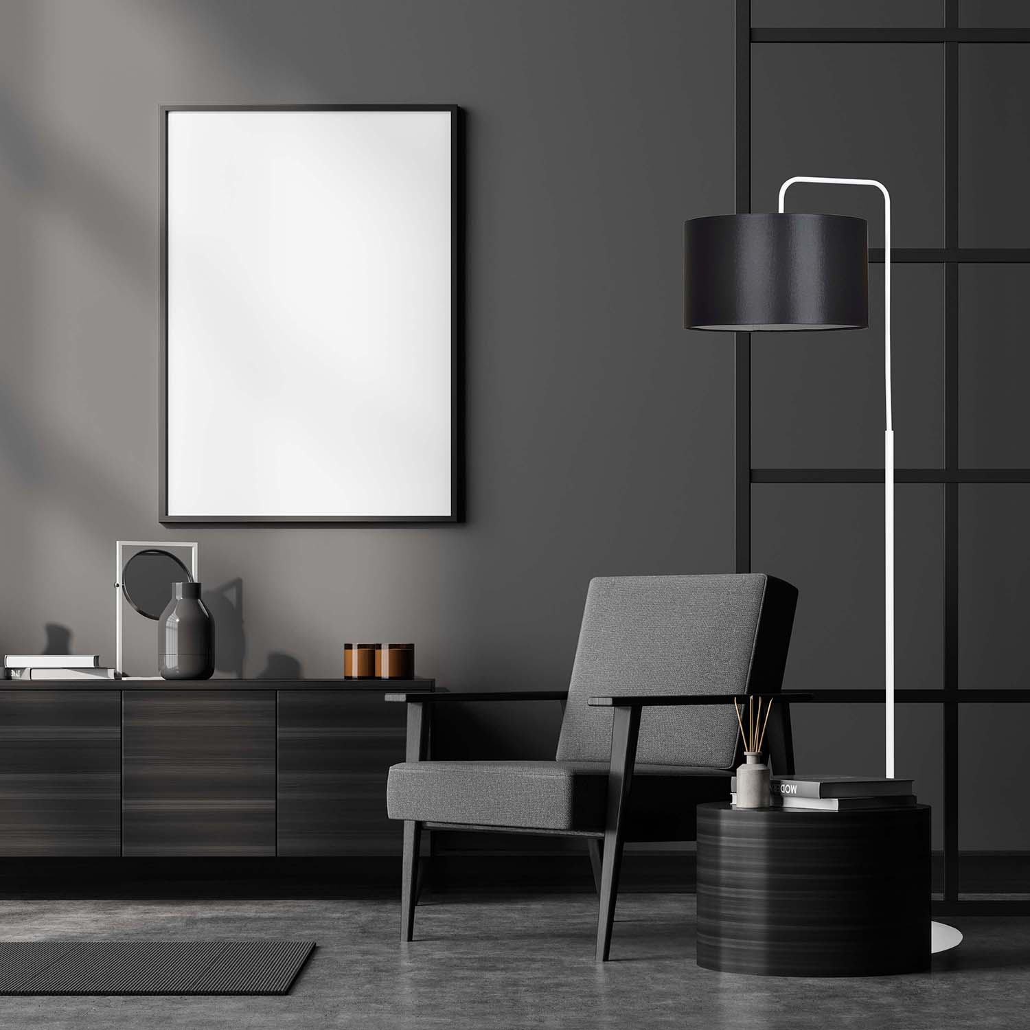 Piantana Contemporaneo Sigfrido Acciaio Bianco Bianco 1 Luce E27 Ip20