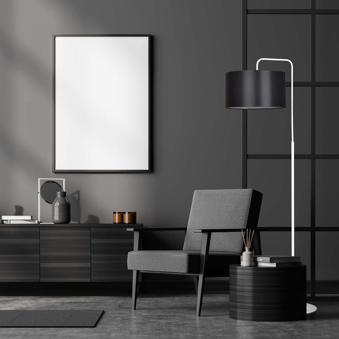 Piantana Contemporaneo Sigfrido Acciaio Bianco Bianco 1 Luce E27 Ip20