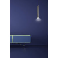 Sospensione 1 Luce Brunilde In Acciaio Nero Con Tubolare In Nero E Cromo