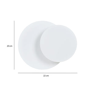 Applique 1 Luce A Disco Con Base In Acciaio Bianco