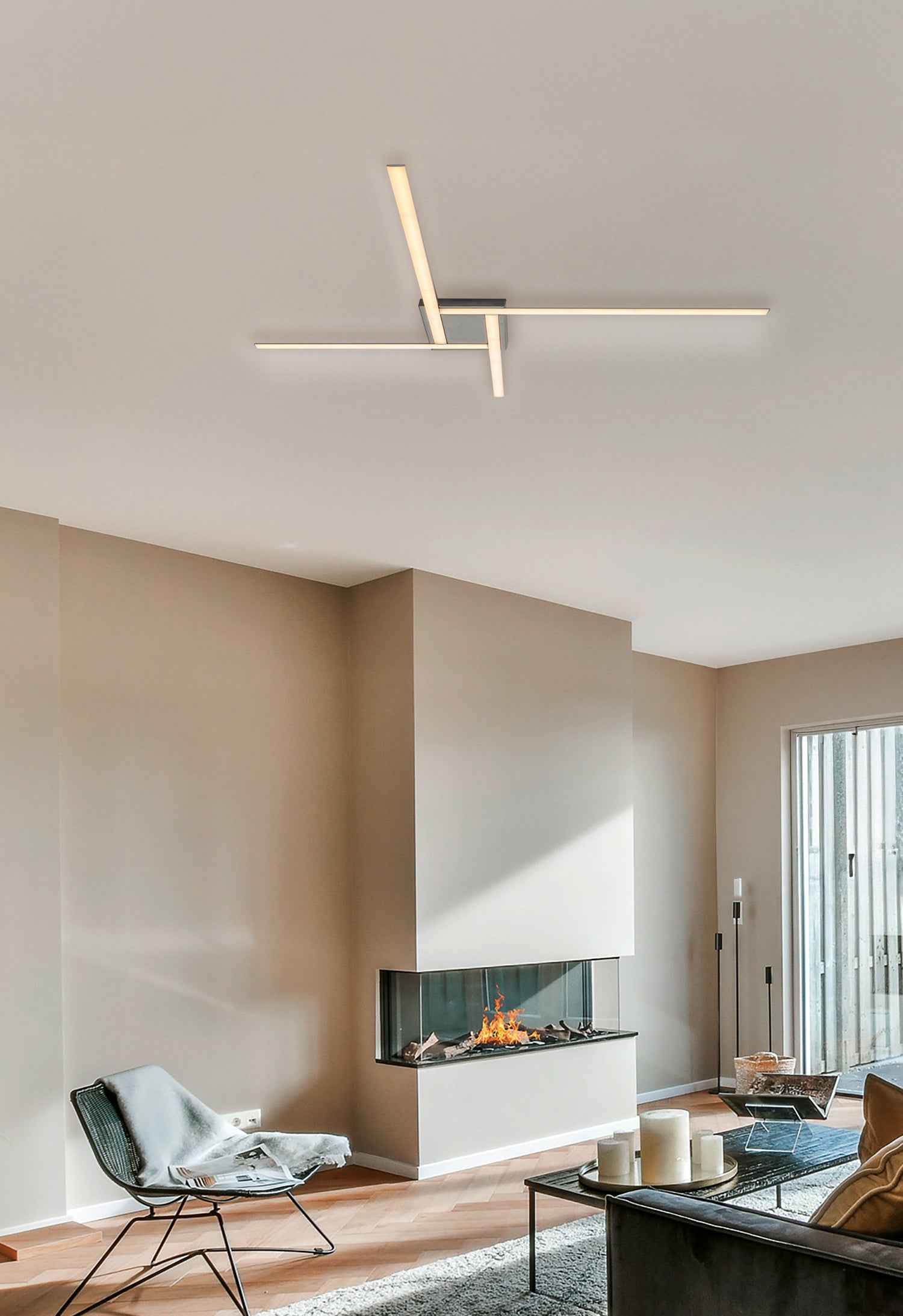 Plafoniera Moderna Melbourne Cemento E Alluminio Led Integrato 30W 3000K/6000K