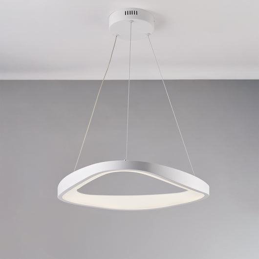 Sospensione Moderna Perth Triangolare Plastica Bianca Led Integrato 32W 4000K