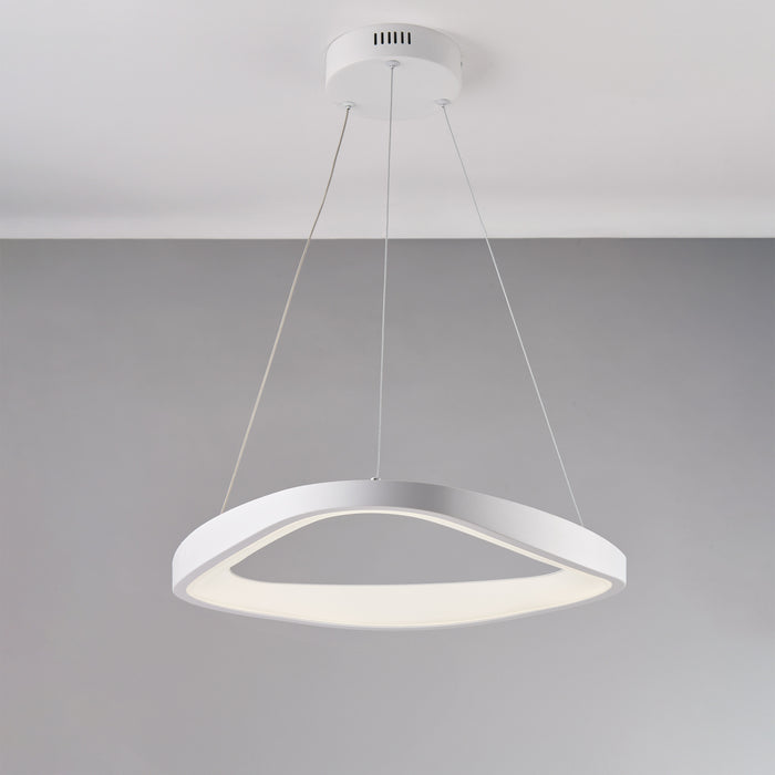 Sospensione Moderna Perth Triangolare Plastica Bianca Led Integrato 32W 4000K