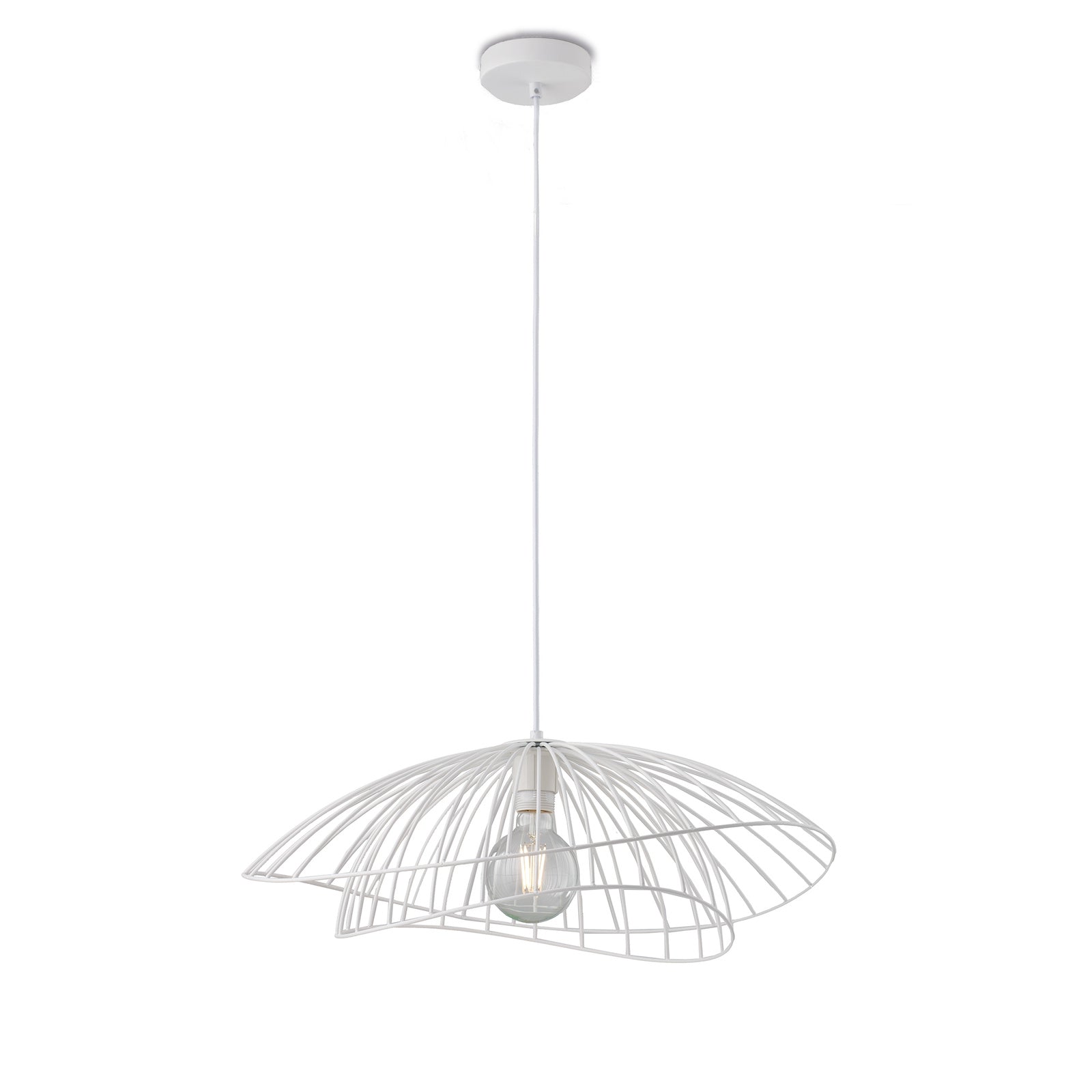 Sospensione Contemporanea Adelaide In Metallo Bianco 1 Luce E27