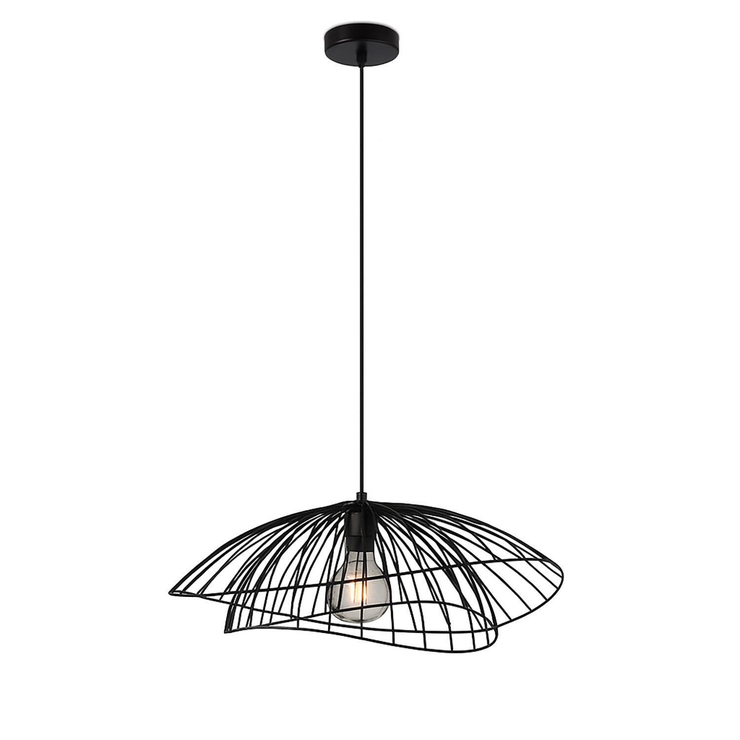 Sospensione Contemporanea Adelaide In Metallo Nero 1 Luce E27