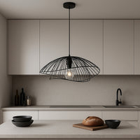 Sospensione Contemporanea Adelaide In Metallo Nero 1 Luce E27