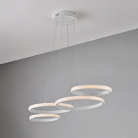 Sospensione Moderna Hobart Plastica Bianco Led 40W Dimmerabile 3000-4000-6000K