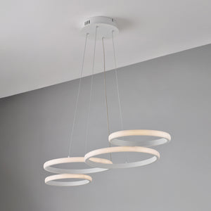 Sospensione Moderna Hobart Plastica Bianco Led 40W Dimmerabile 3000-4000-6000K