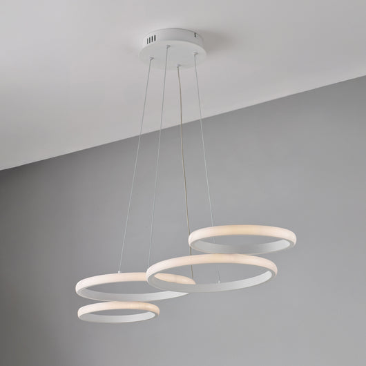 Sospensione Moderna Hobart Plastica Bianco Led 40W Dimmerabile 3000-4000-6000K