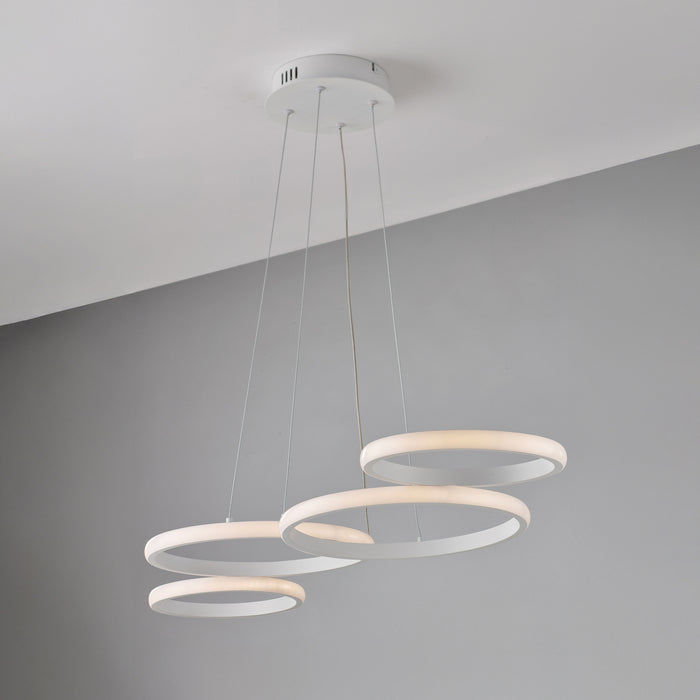 Sospensione Moderna Hobart Plastica Bianco Led 40W Dimmerabile 3000-4000-6000K