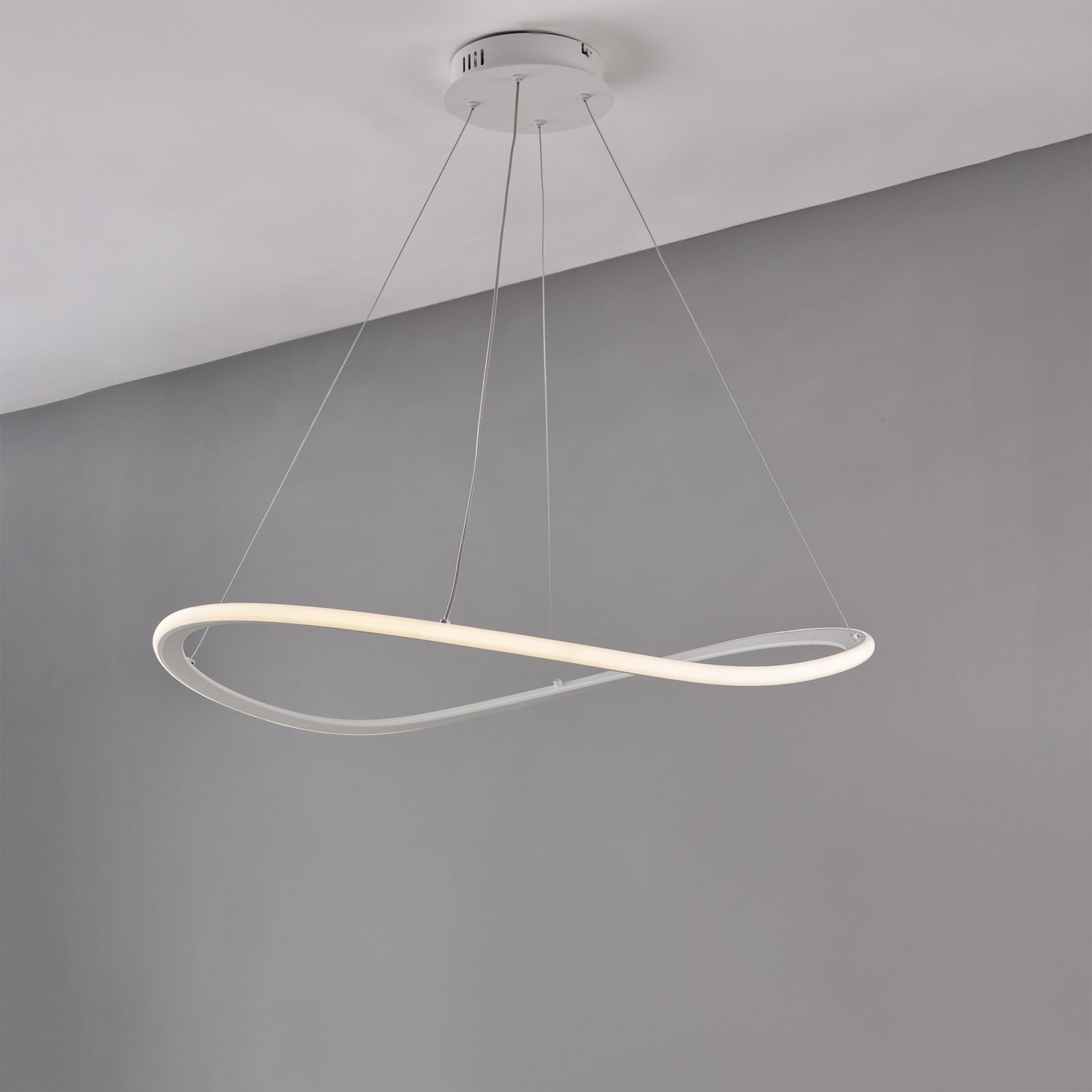 Sospensione Moderna Darwin Plastica Bianca Led 40W Dimmerabile 3000-4000-6000K