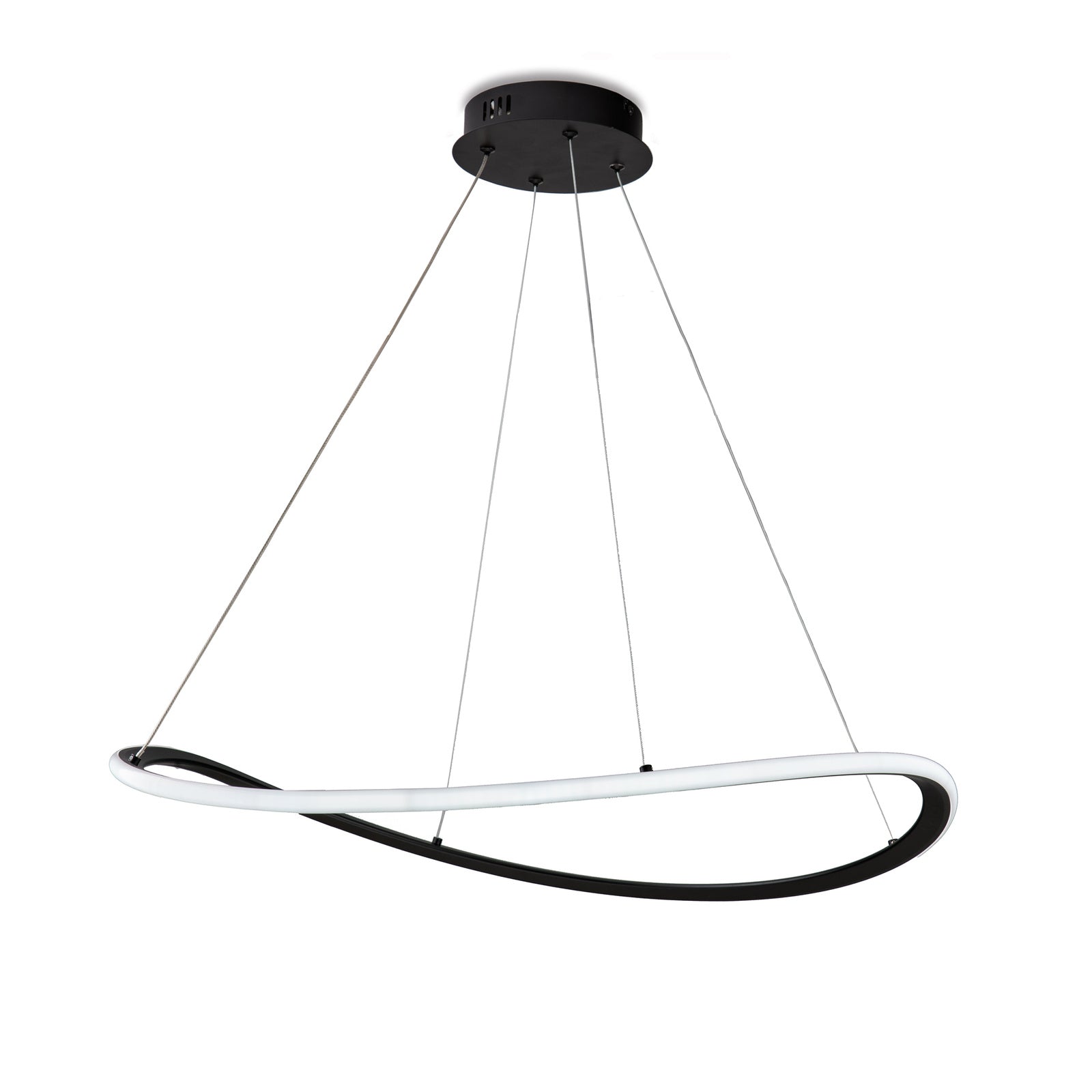 Sospensione Moderna Darwin Plastica Nera Led 40W Dimmerabile 3000-4000-6000K