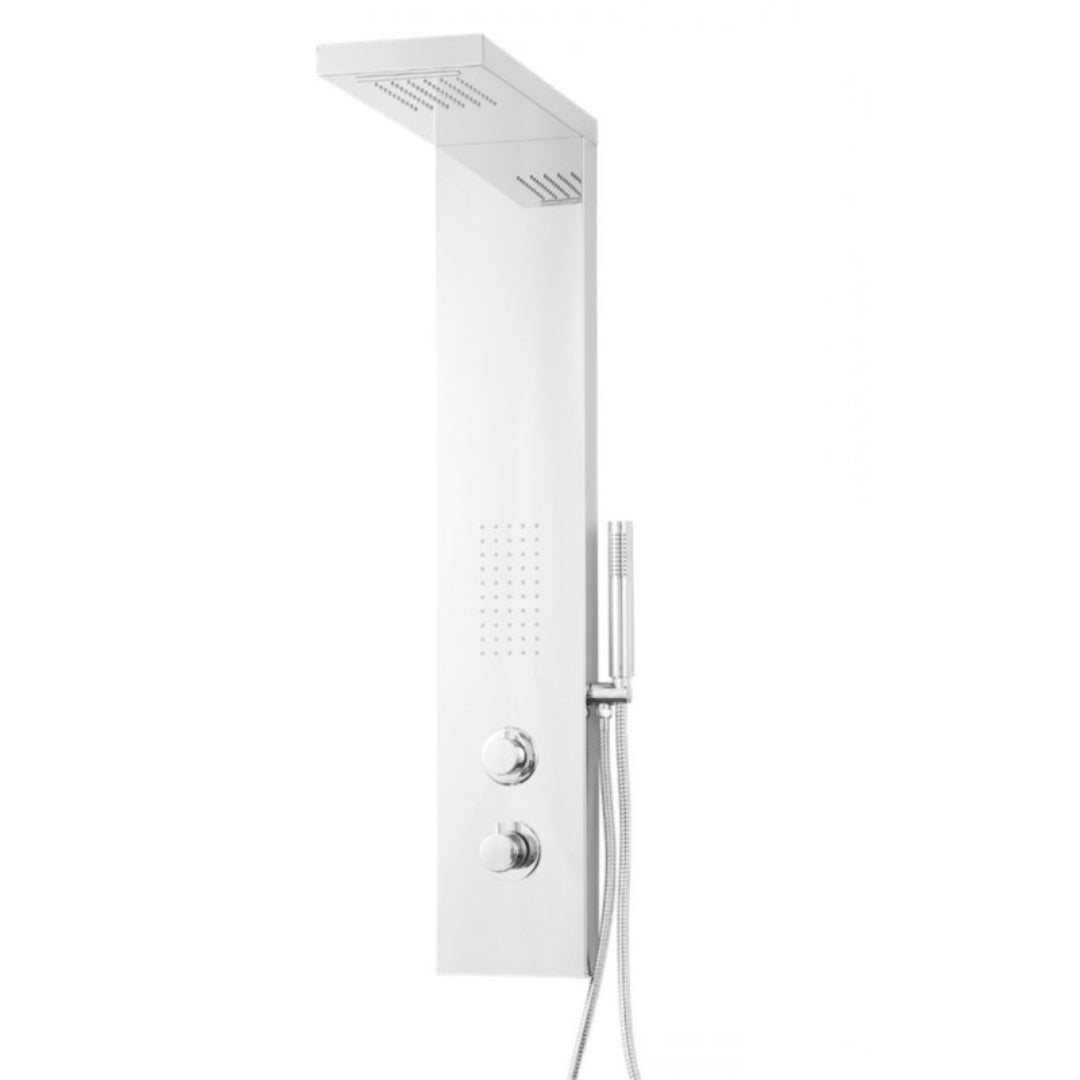 Colonna doccia attrezzata fresh in acciaio inox con cascata bagno h115xl20xp50 *** finitura- cromo lucido, confezione 1