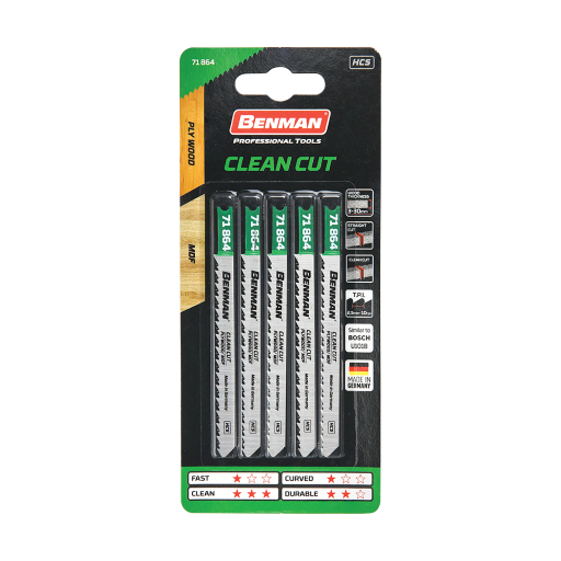 LAME PER SEGHETTO ALTERNATIVO CLEAN CUT PER LEGNO MULTISTRATO E MDF, 5 PZ